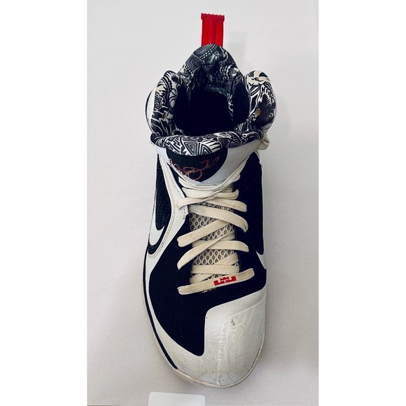 Nike LeBron 9 Basketball Shoes Men's Size 12 Black White Red 469764 101 - Picture 16 of 16